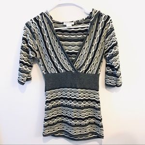 Knitted Top with hoodie (size medium)